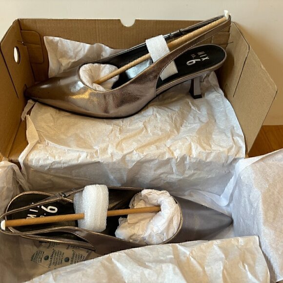 NWT Mix No. 6-Callie Slingback Pump Size 10  in  Pewter Metallic - Picture 11 of 11